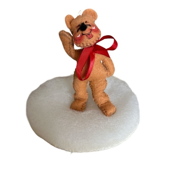 Vintage Annalee Mobilitee 1983 Holiday Christmas Bear on Snow Ornament in Box - Picture 1 of 7